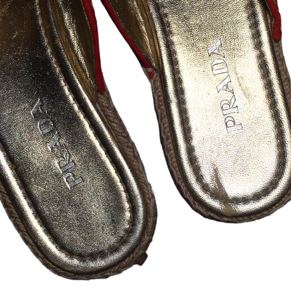 Prada Red Suede Platform Espadrilles 40.5 - Picture 6 of 14